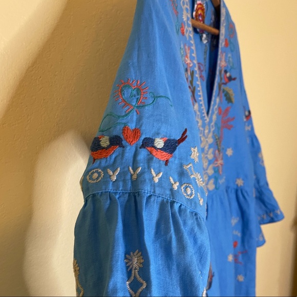 Johnny Was Blue Embroidered Dress - Picture 6 of 14